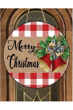 Merry Christmas Jingle Bells Sign - Wreath Enhancement - Michelle's aDOORable Creations - Signature Signs