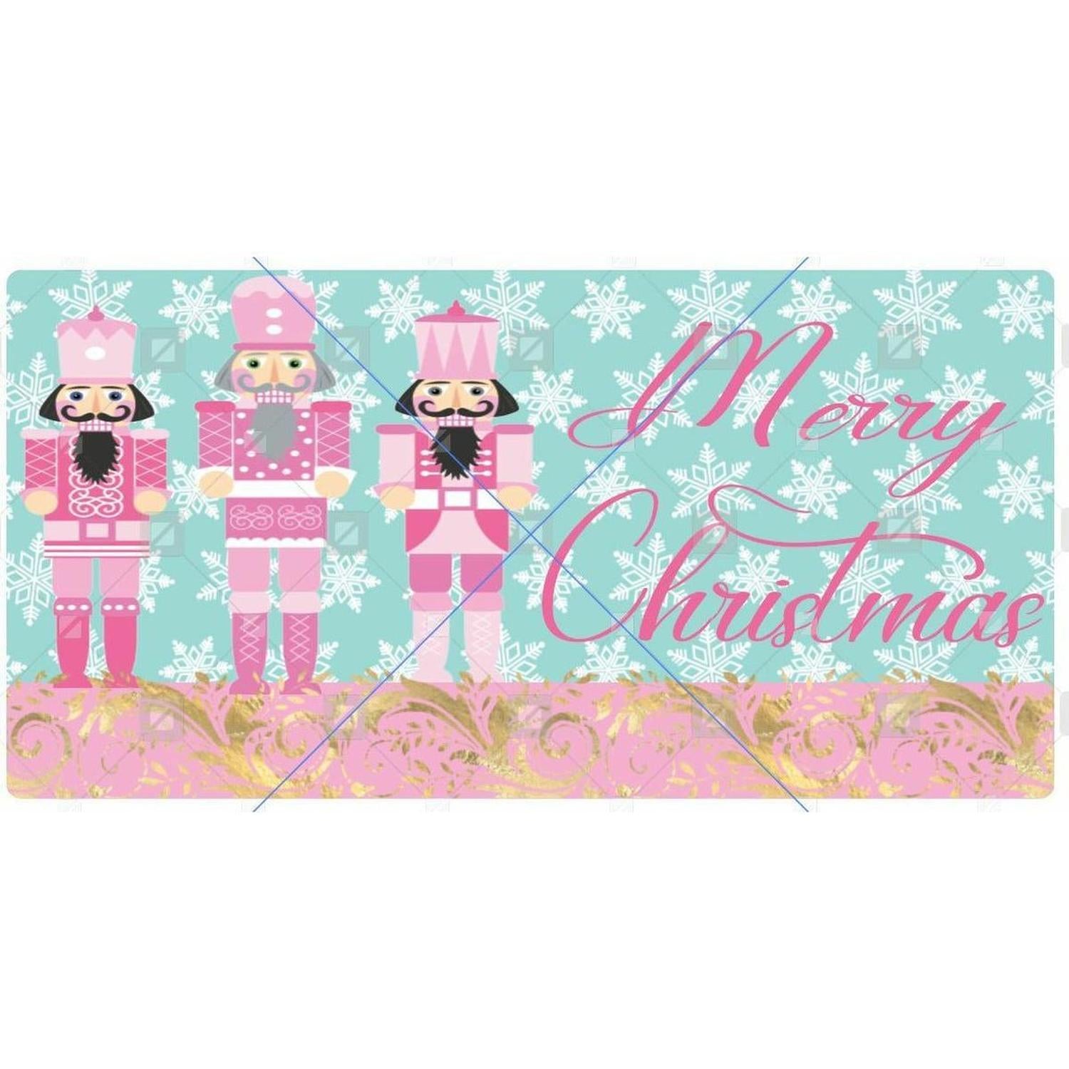 Shop For Merry Christmas Pink Nutcracker Sign - Wreath Enhancement at Michelle's aDOORable Creations