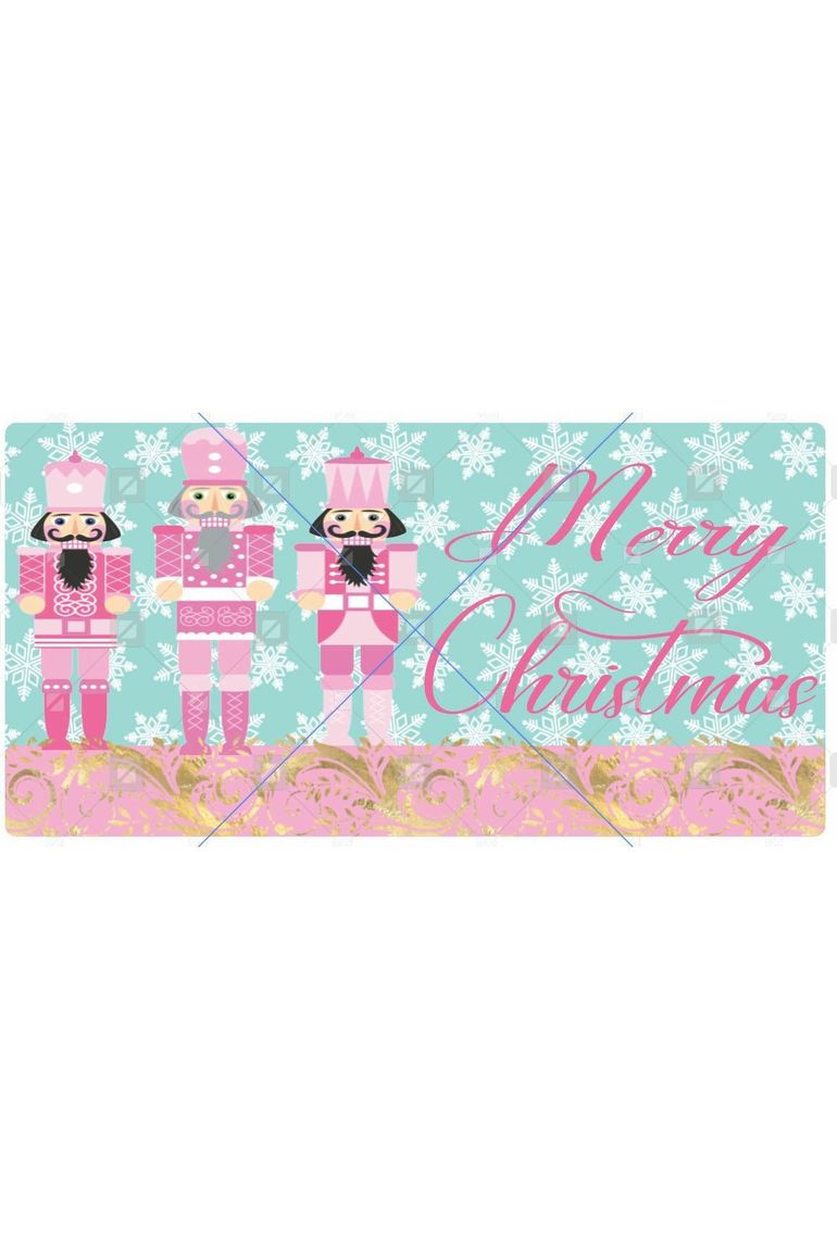 Shop For Merry Christmas Pink Nutcracker Sign - Wreath Enhancement