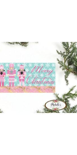 Merry Christmas Pink Nutcracker Sign - Wreath Enhancement - Michelle's aDOORable Creations - Signature Signs