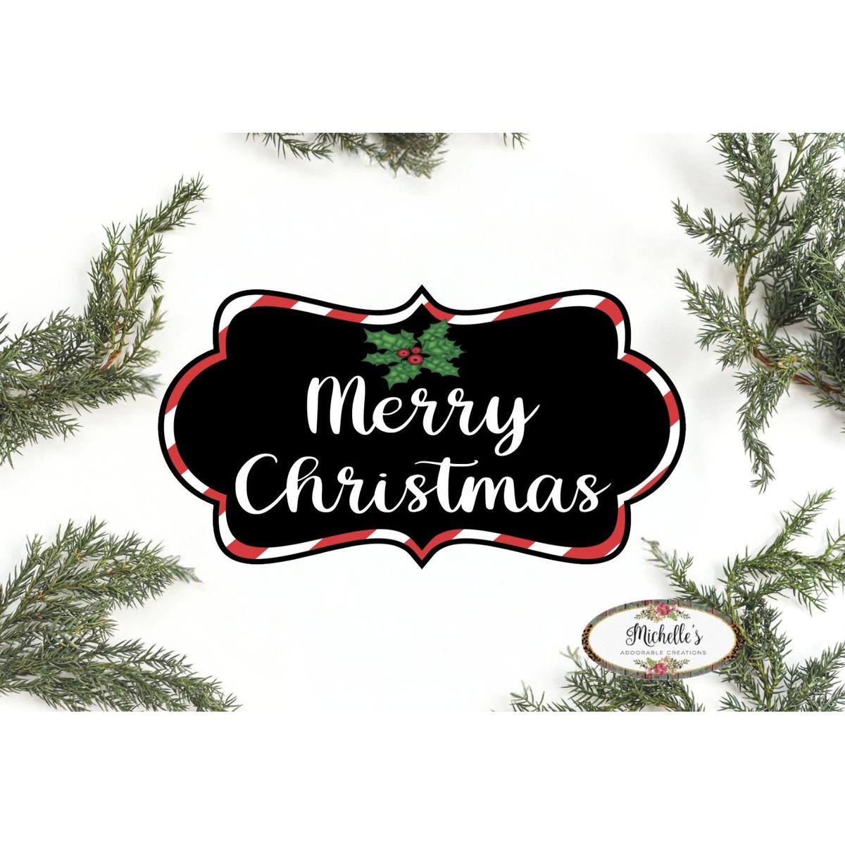 Shop For Merry Christmas Scalloped Frame Sign SF1 - Wreath Enhancement at Michelle's aDOORable Creations