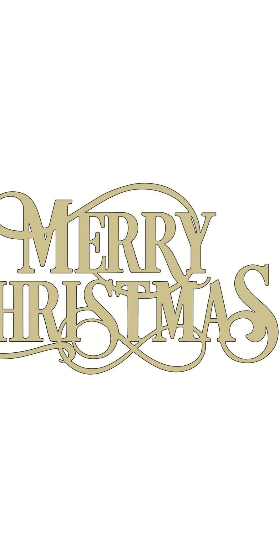 Merry Christmas Script Wood Cutout - Unfinished Wood - Michelle's aDOORable Creations - Signature Signs