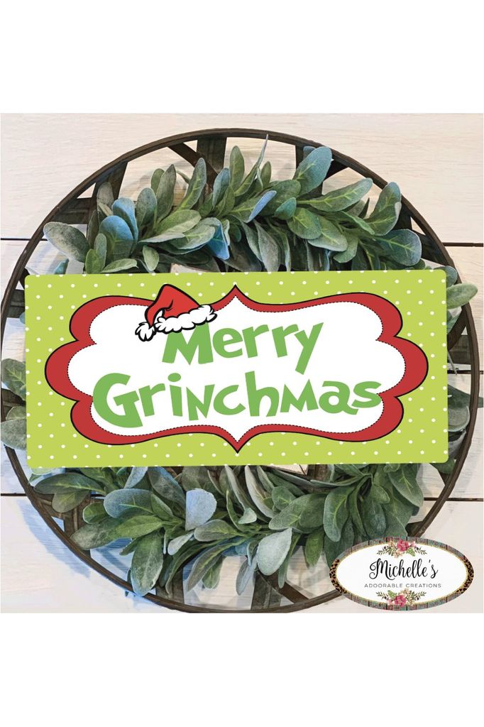 Shop For Merry Grinchmas Sign - Wreath Enhancement