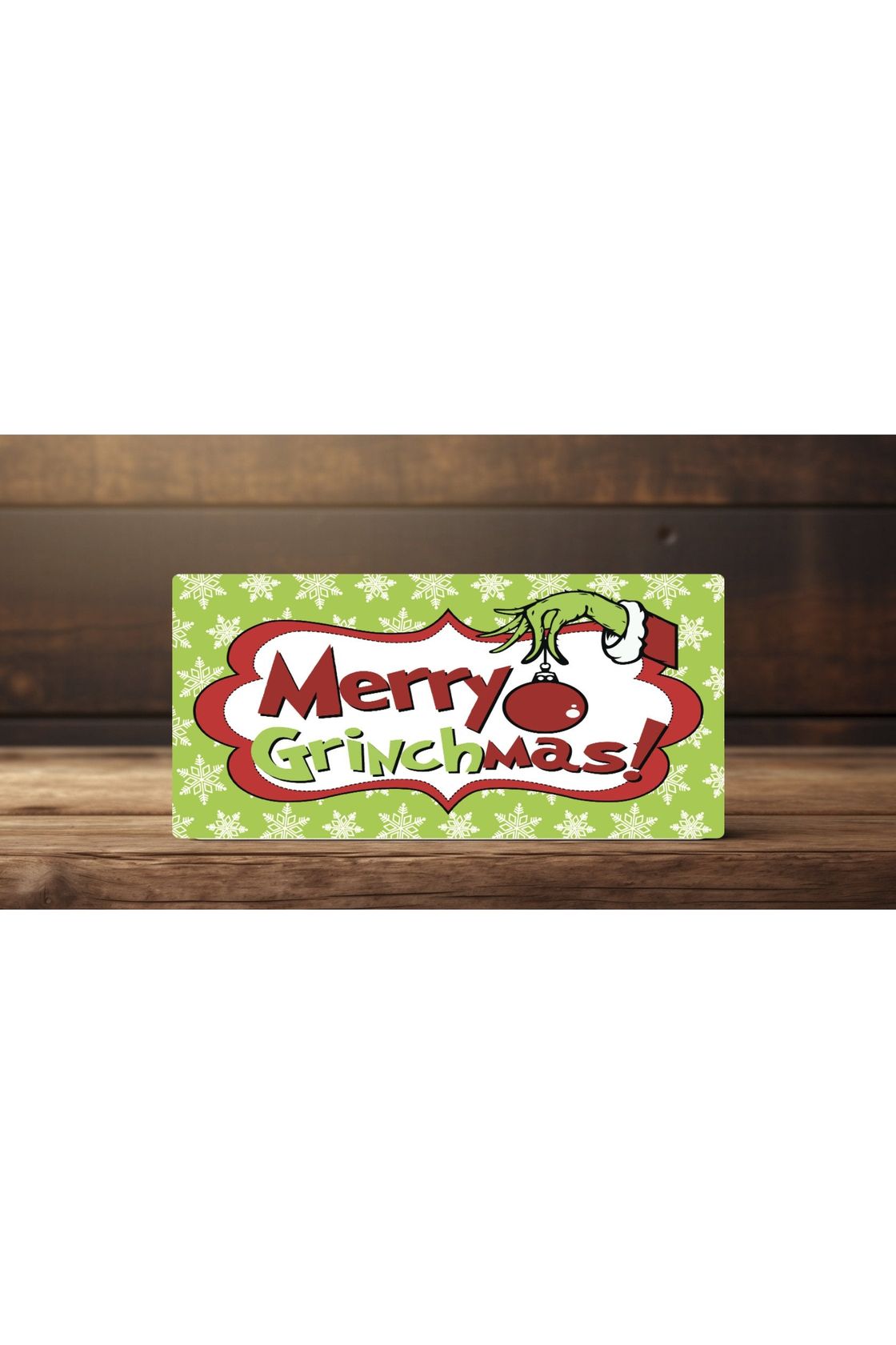 Merry Grinchmas Snowflake Sign - Wreath Enhancement - Michelle's aDOORable Creations - Signature Signs