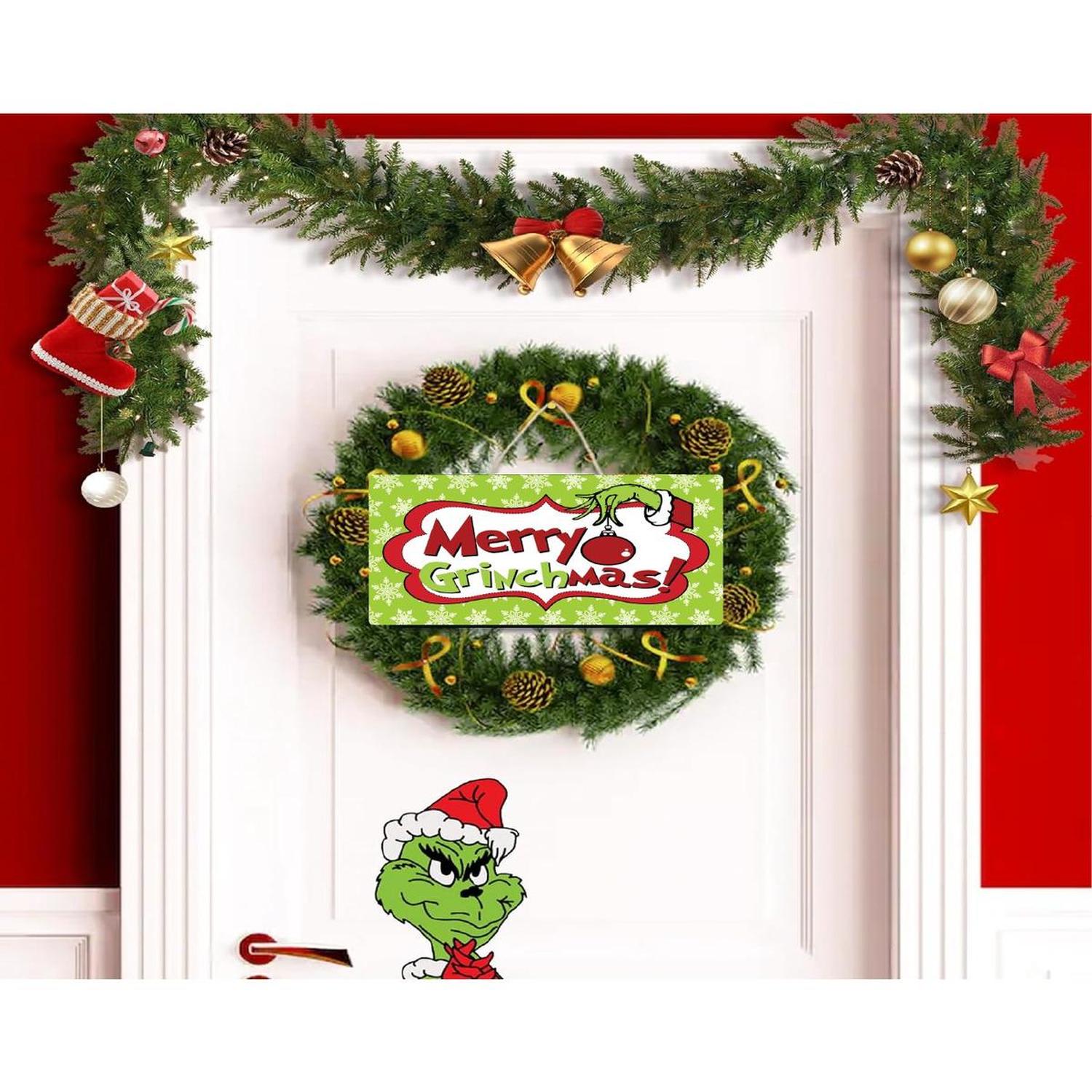Merry Grinchmas Snowflake Sign