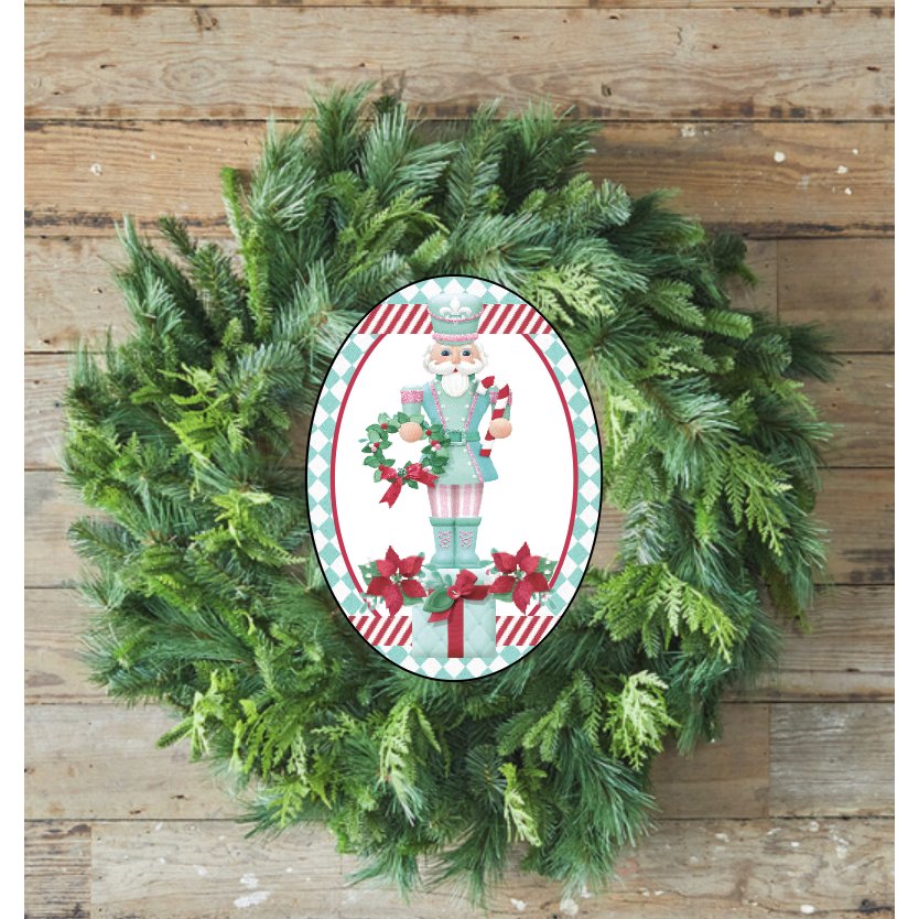Shop For Mint Green Oval Nutcracker Sign - Wreath Enhancement at Michelle's aDOORable Creations