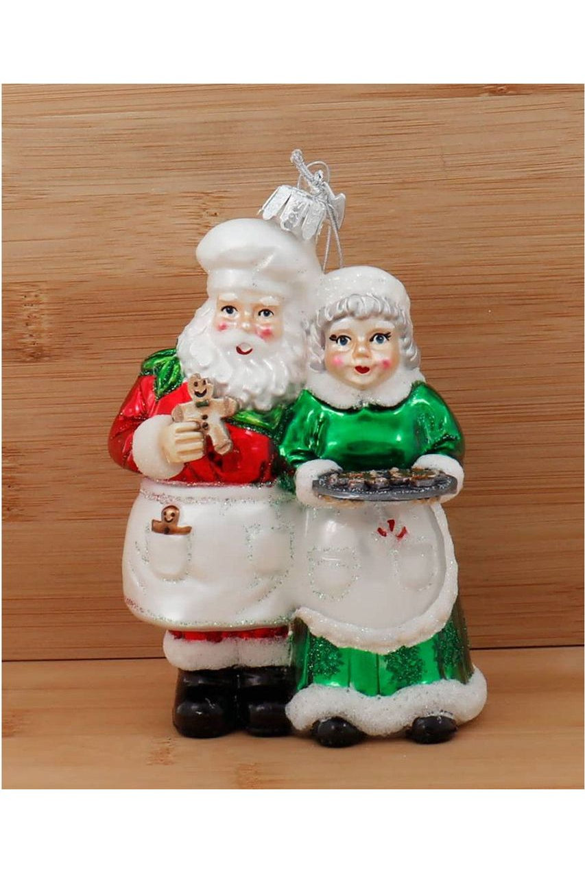 Shop For Noble Gems™ Glass Mr. & Mrs. Santa With Cookies Ornament NBX0067