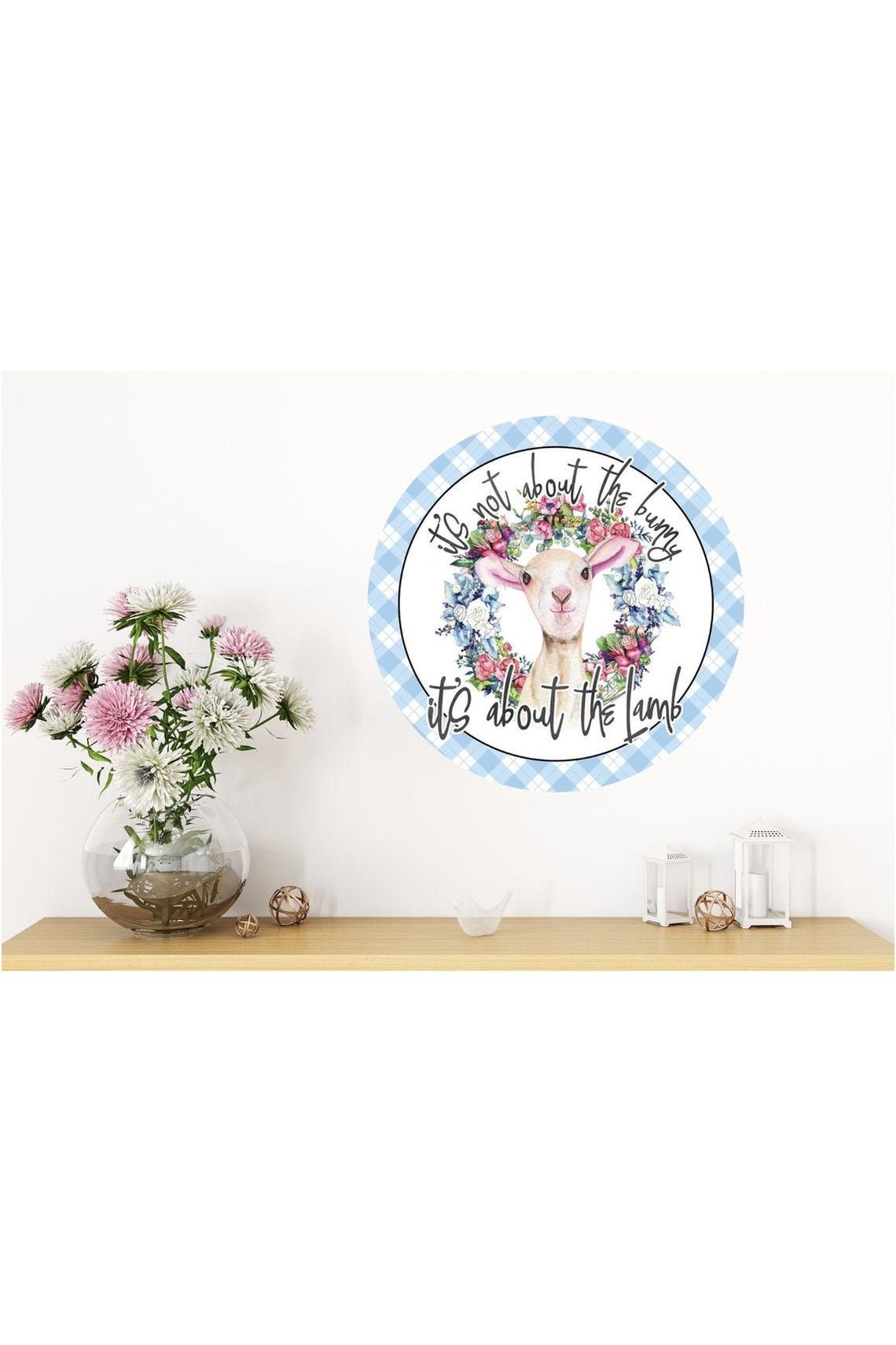 Shop For Not About The Bunny About The Lamb Sign - Wreath Enhancement at Michelle's aDOORable Creations