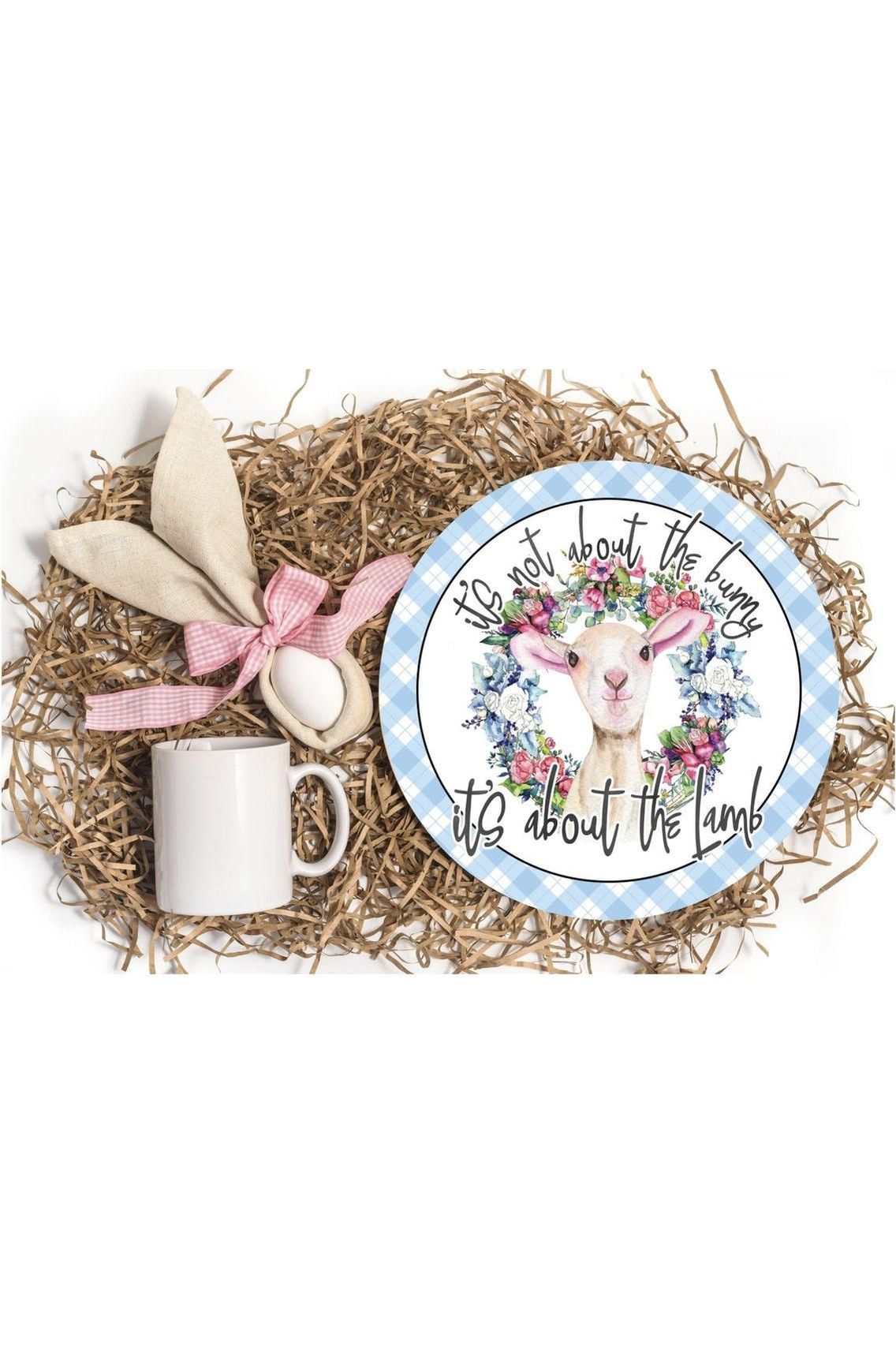 Shop For Not About The Bunny About The Lamb Sign - Wreath Enhancement at Michelle's aDOORable Creations