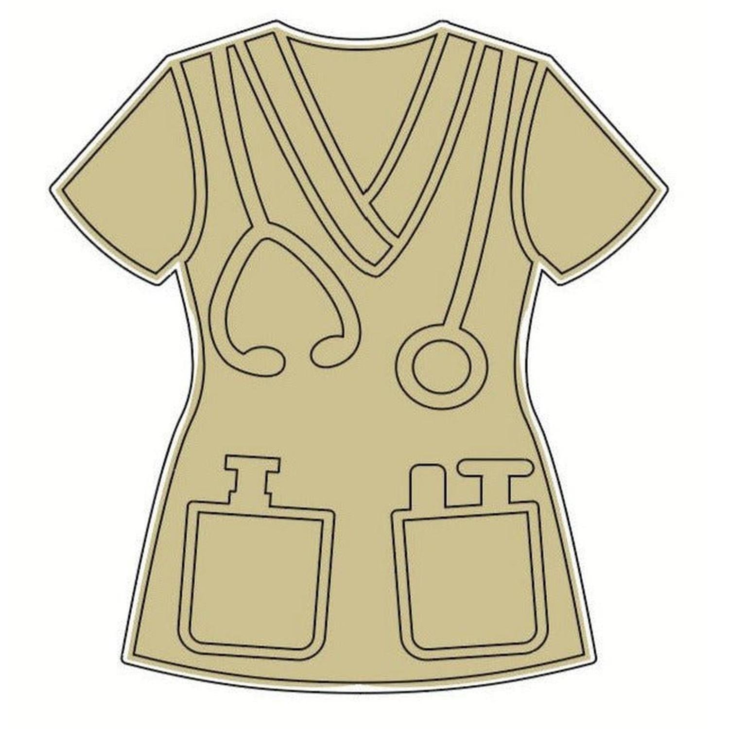 Shop For Nurse Scrubs with Paintlines Wood Cut Out at Michelle's aDOORable Creations
