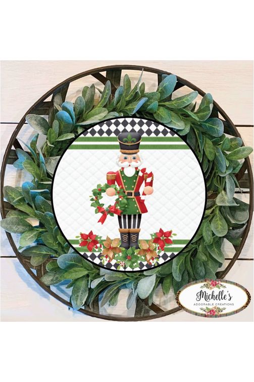 Shop For Nutcracker Harlequin Poinsettia Sign - Wreath Enhancement