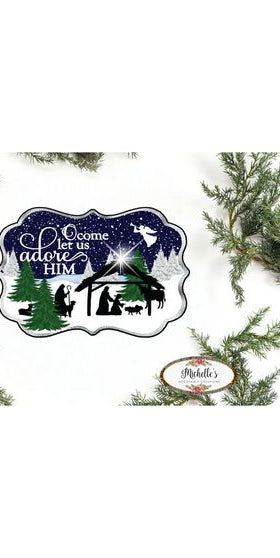 O Come Let Us Adore Him SF2 - Wreath Enhancement - Michelle's aDOORable Creations - Signature Signs