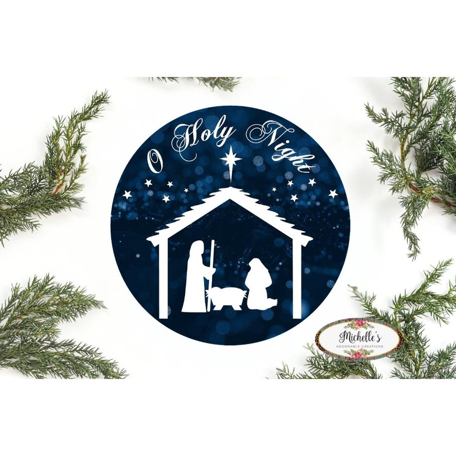 O Holy Night Round Sign