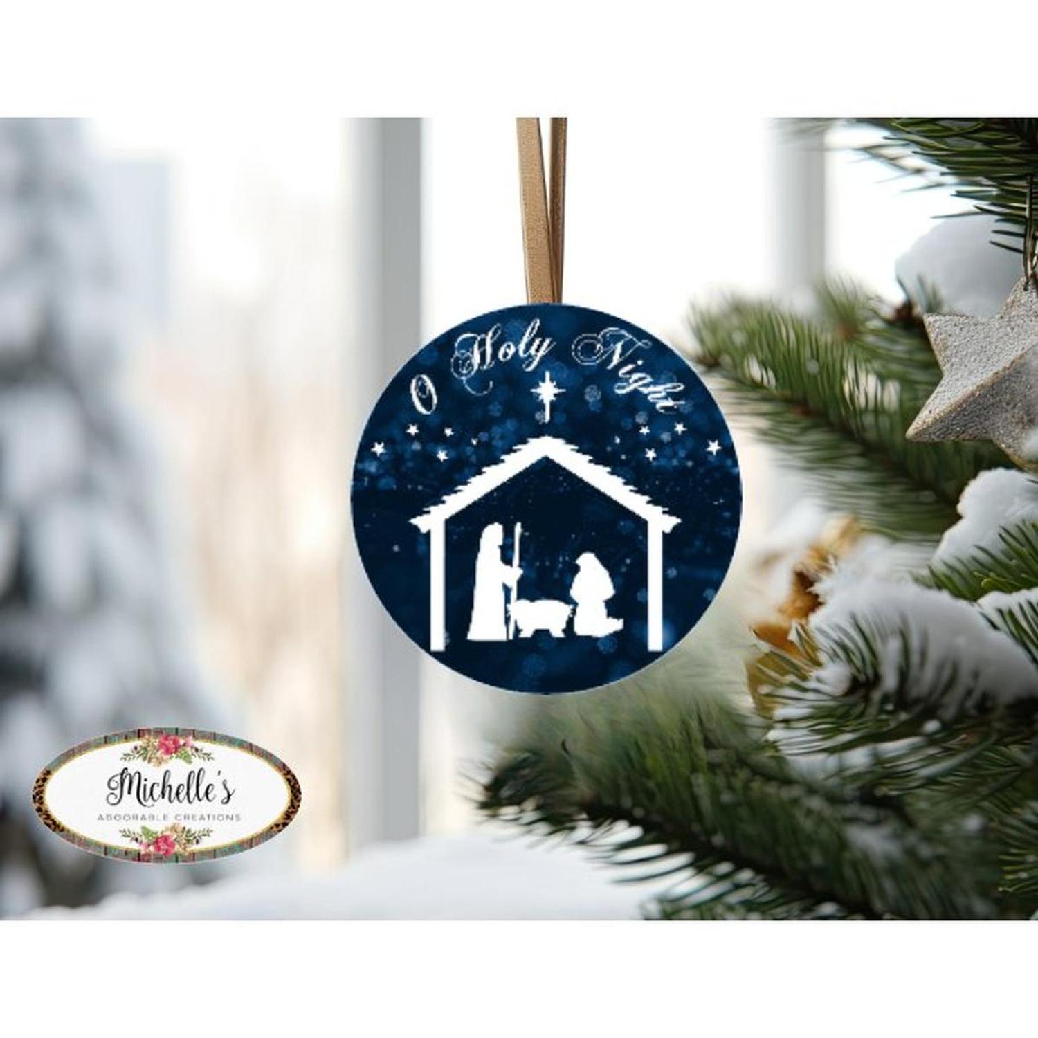 O Holy Night Round Sign