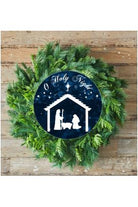 Shop For O Holy Night Round Sign - Wreath Enhancement
