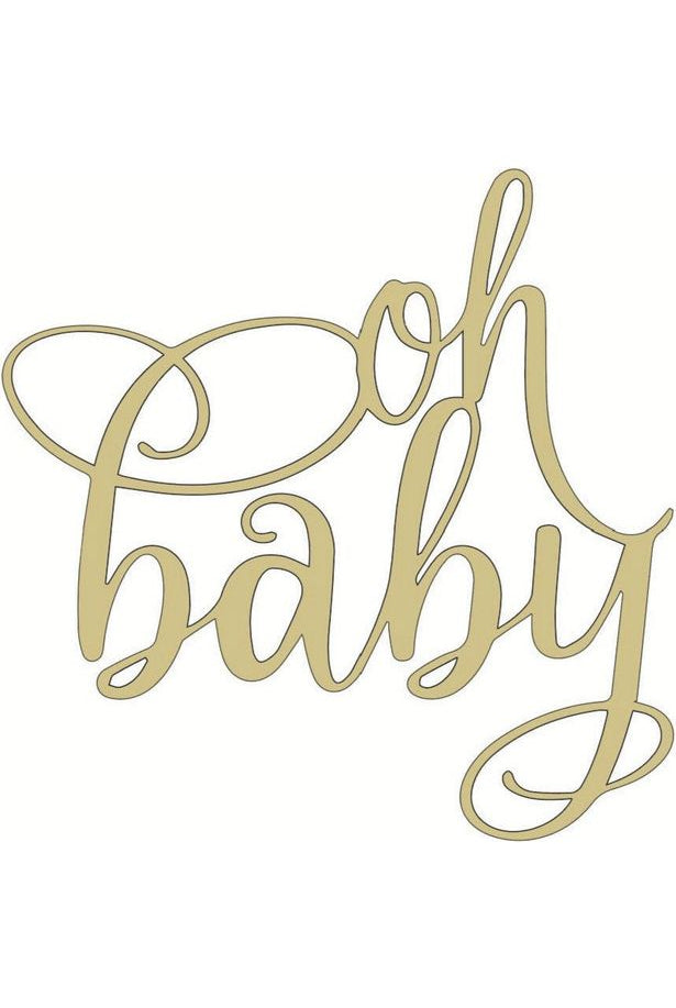 Oh Baby Script Wood Cutout - Unfinished Wood - Michelle's aDOORable Creations - Signature Signs