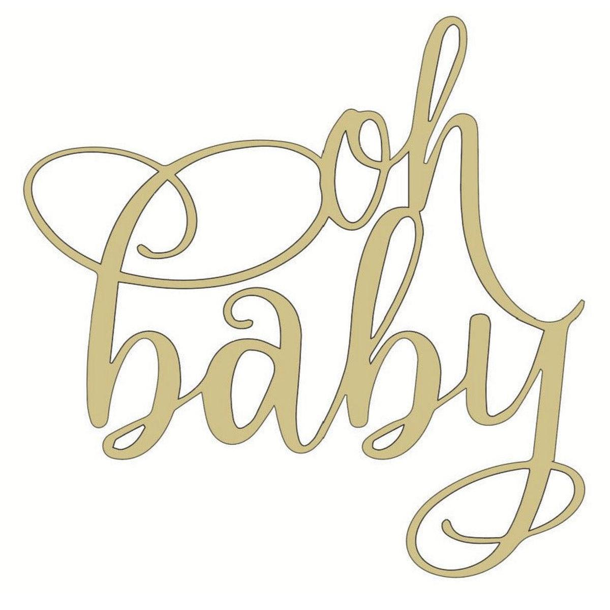 Shop For Oh Baby Script Wood Cutout - Unfinished Wood at Michelle's aDOORable Creations