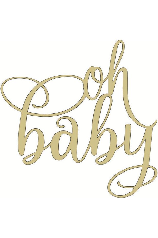 Shop For Oh Baby Script Wood Cutout - Unfinished Wood