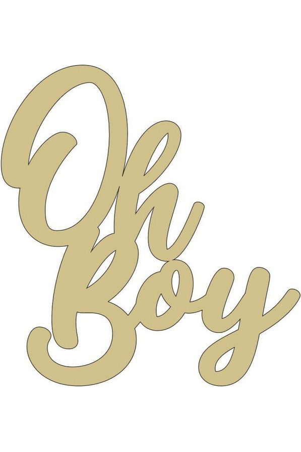 Oh Boy Script Wood Cutout - Unfinished Wood - Michelle's aDOORable Creations - Signature Signs