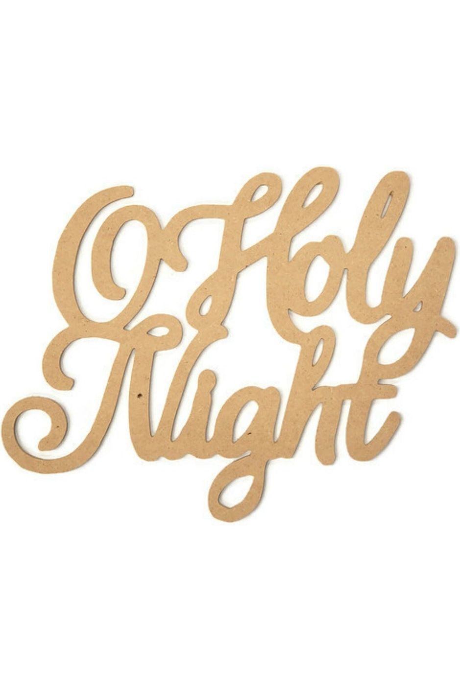 Oh Holy Night Script Word Wood Cutout - Unfinished Wood - Michelle's aDOORable Creations - Unfinished Wood Cutouts