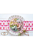 Pastel Be Mine Faux 3D Hearts Round Sign - Wreath Enhancement - Michelle's aDOORable Creations - Signature Signs
