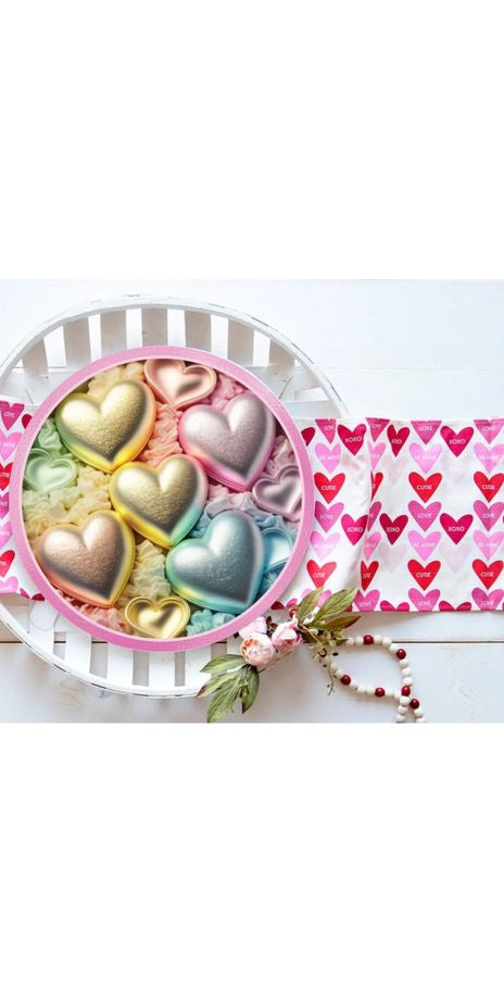 Pastel Faux 3D Hearts Round Sign - Wreath Enhancement - Michelle's aDOORable Creations - Signature Signs