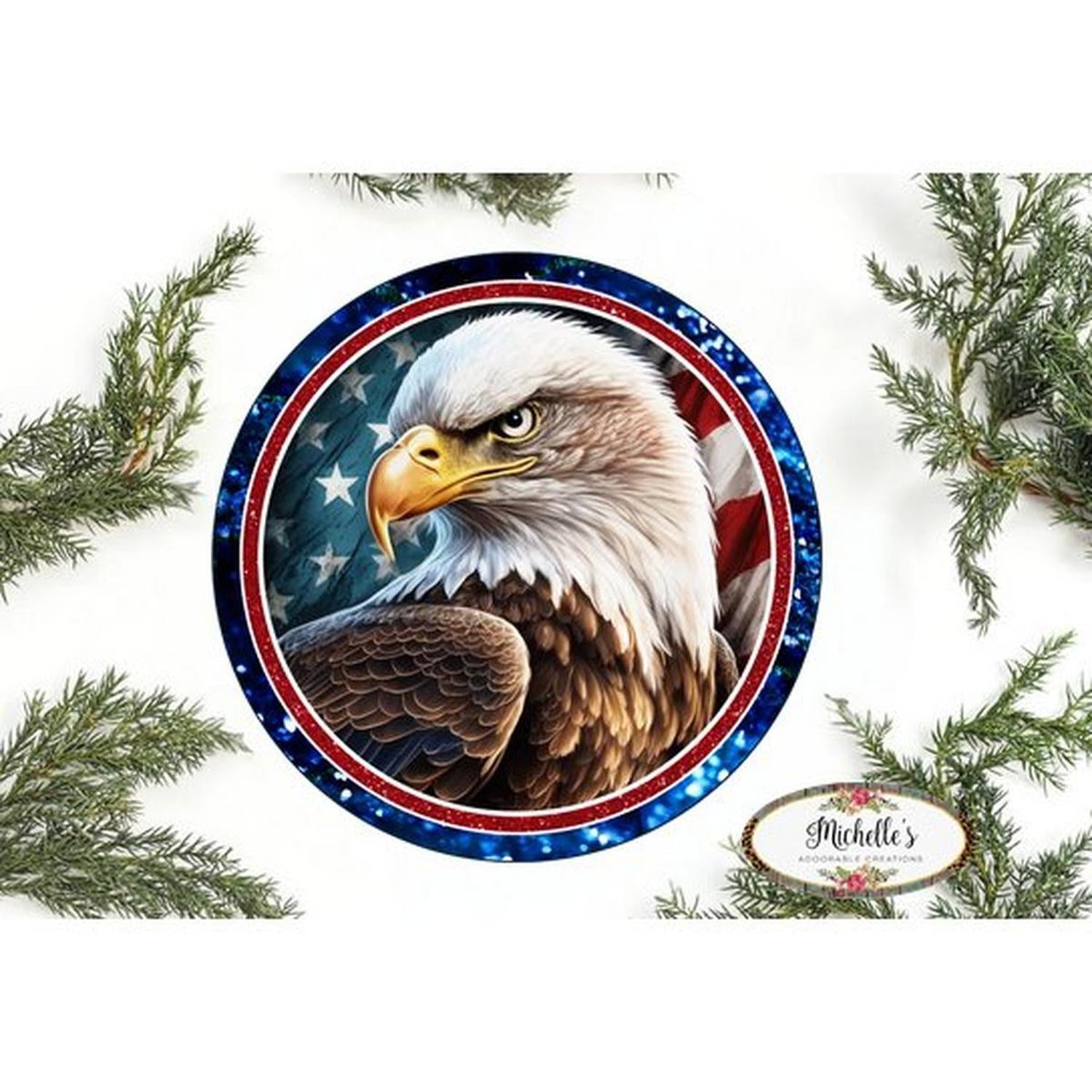 Shop For Patriotic American Eagle Four Round Sign at Michelle's aDOORable Creations