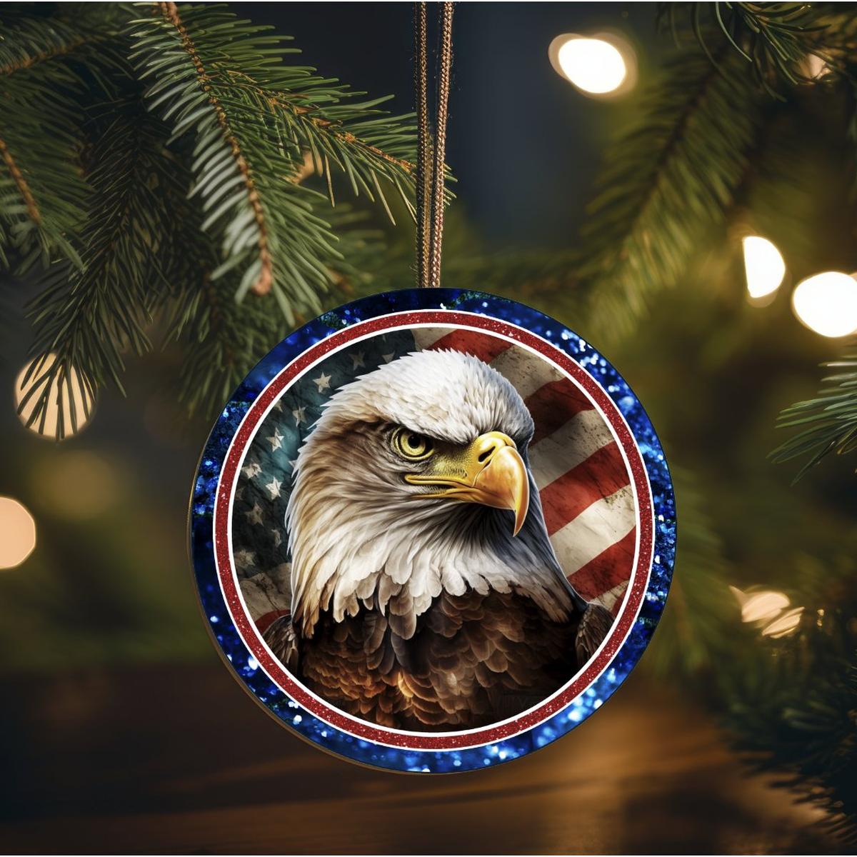 Shop For Patriotic American Eagle Two Round Sign at Michelle's aDOORable Creations