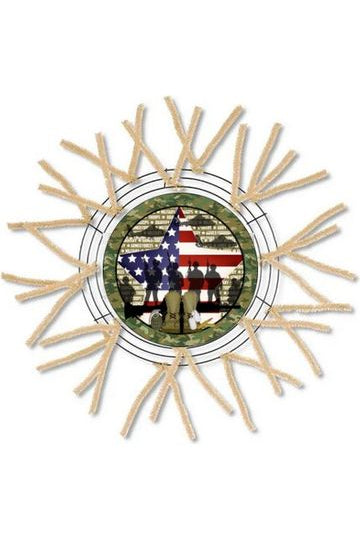 Shop For Patriotic Army Armed Forces Round Sign - Wreath Enhancement