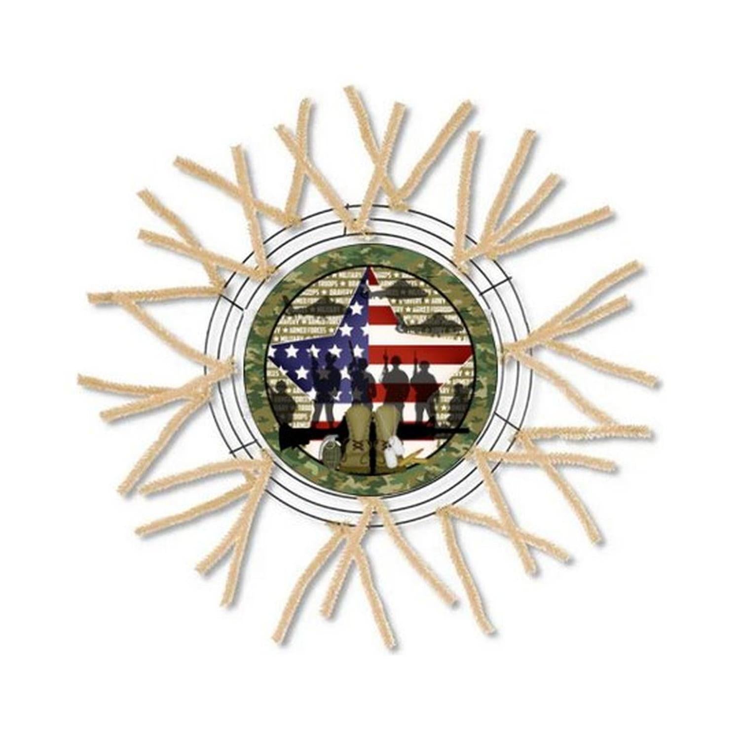 Shop For Patriotic Army Armed Forces Round Sign at Michelle's aDOORable Creations