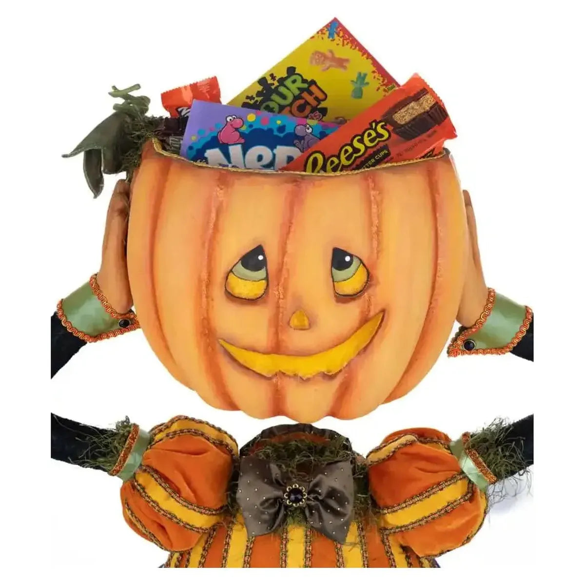 Shop For Percy Pumpkin Head Halloween Candy Bowl at Michelle's aDOORable Creations