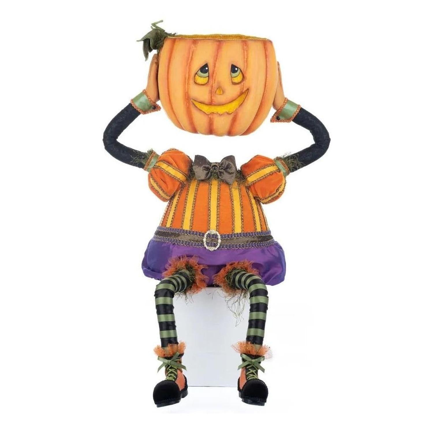 Shop For Percy Pumpkin Head Halloween Candy Bowl at Michelle's aDOORable Creations