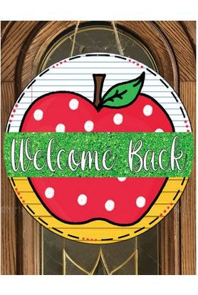 Personalized Apple Teacher Wreath Sign - Wreath Enhancement - Michelle's aDOORable Creations - Signature Signs