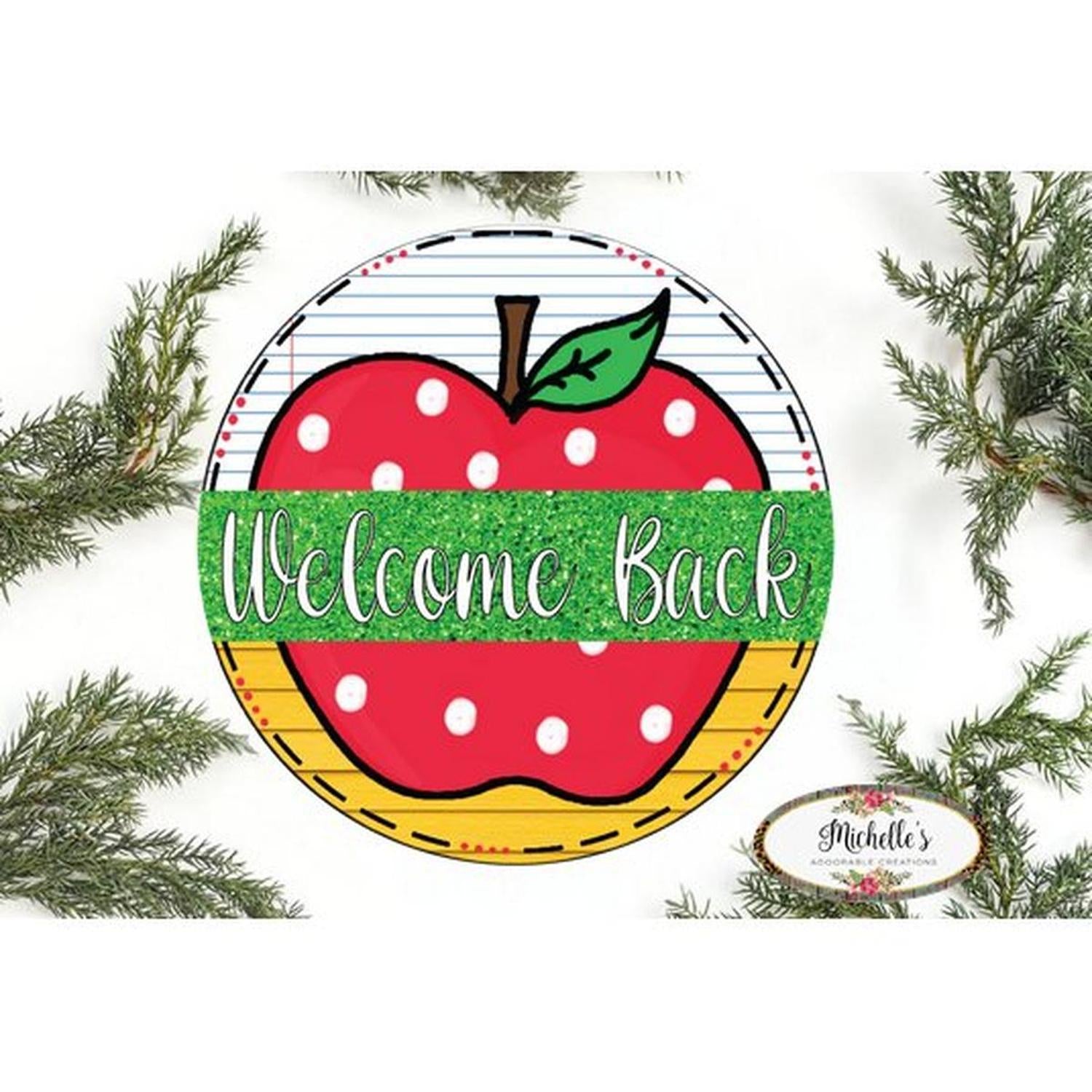 Personalized Apple Teacher Wreath Sign