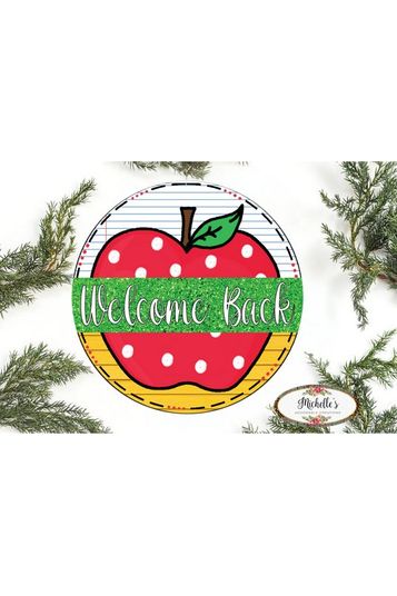 Shop For Personalized Apple Teacher Wreath Sign - Wreath Enhancement