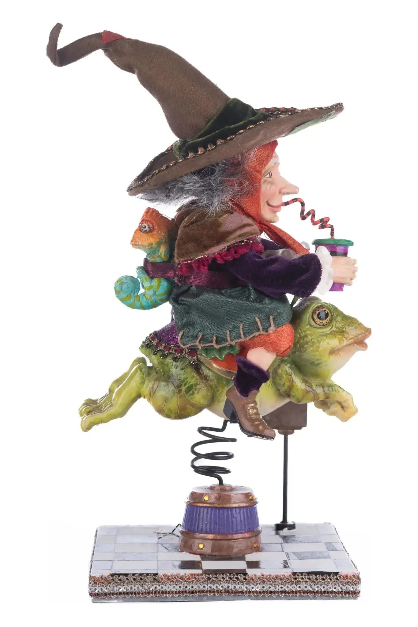 Phoebe On Frog Ride Tabletop - Michelle's aDOORable Creations - Halloween Decor