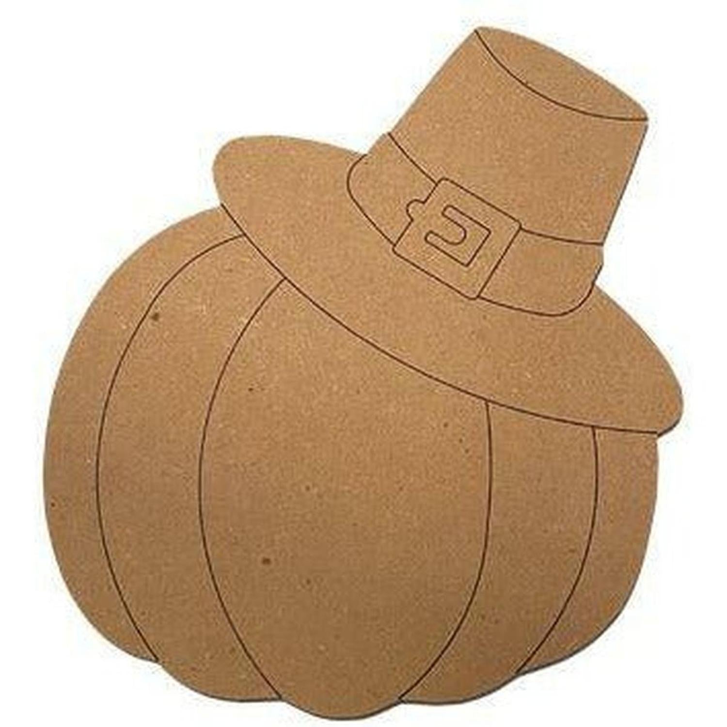 Pilgrim Hat Pumpkin Unfinished Wood Cutout