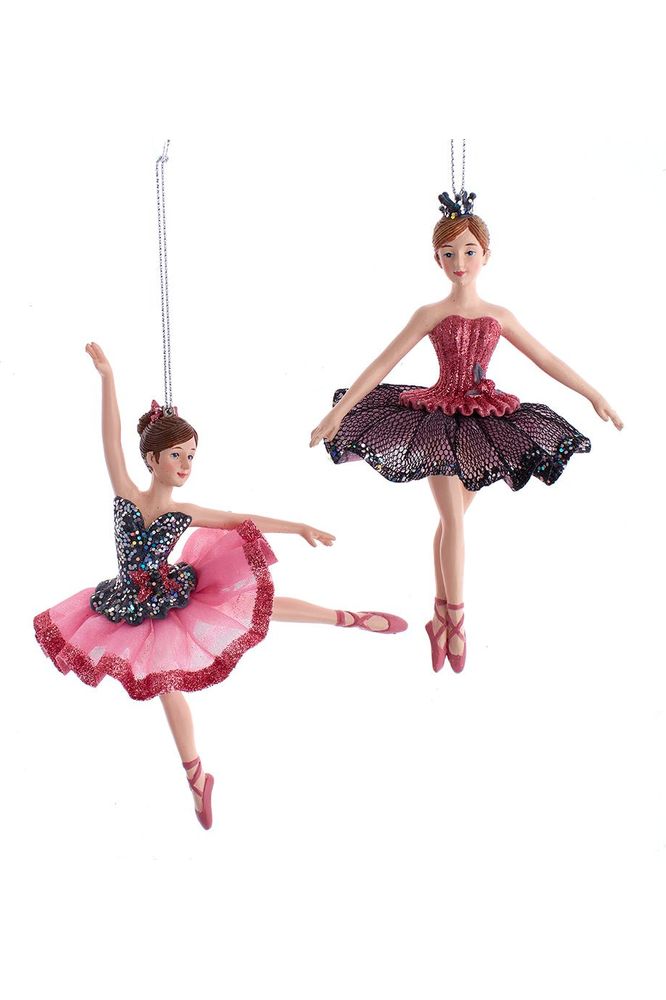 Pink and Pewter Ballerina Ornaments - Michelle's aDOORable Creations - Holiday Ornaments