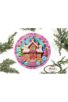 Shop For Pink Candy Gingerbread Cookie House Faux 3D Sign - Wreath Enhancement