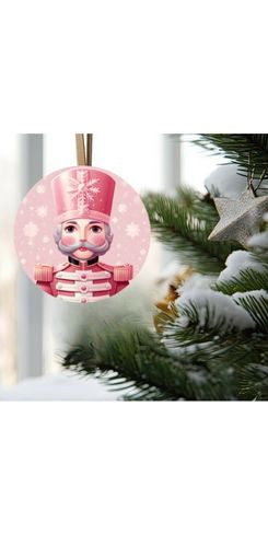 Pink Christmas Nutcracker Sign - Wreath Enhancement - Michelle's aDOORable Creations - Signature Signs