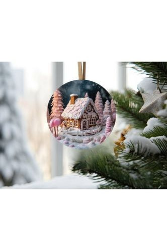 Shop For Pink Gingerbread House Christmas Sign - Wreath Enhancement