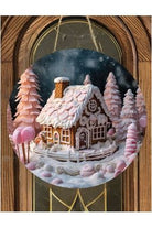 Pink Gingerbread House Christmas Sign - Wreath Enhancement - Michelle's aDOORable Creations - Signature Signs