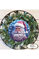 Shop For Pink Ice Blue 3D Santa Christmas Sign - Wreath Enhancement