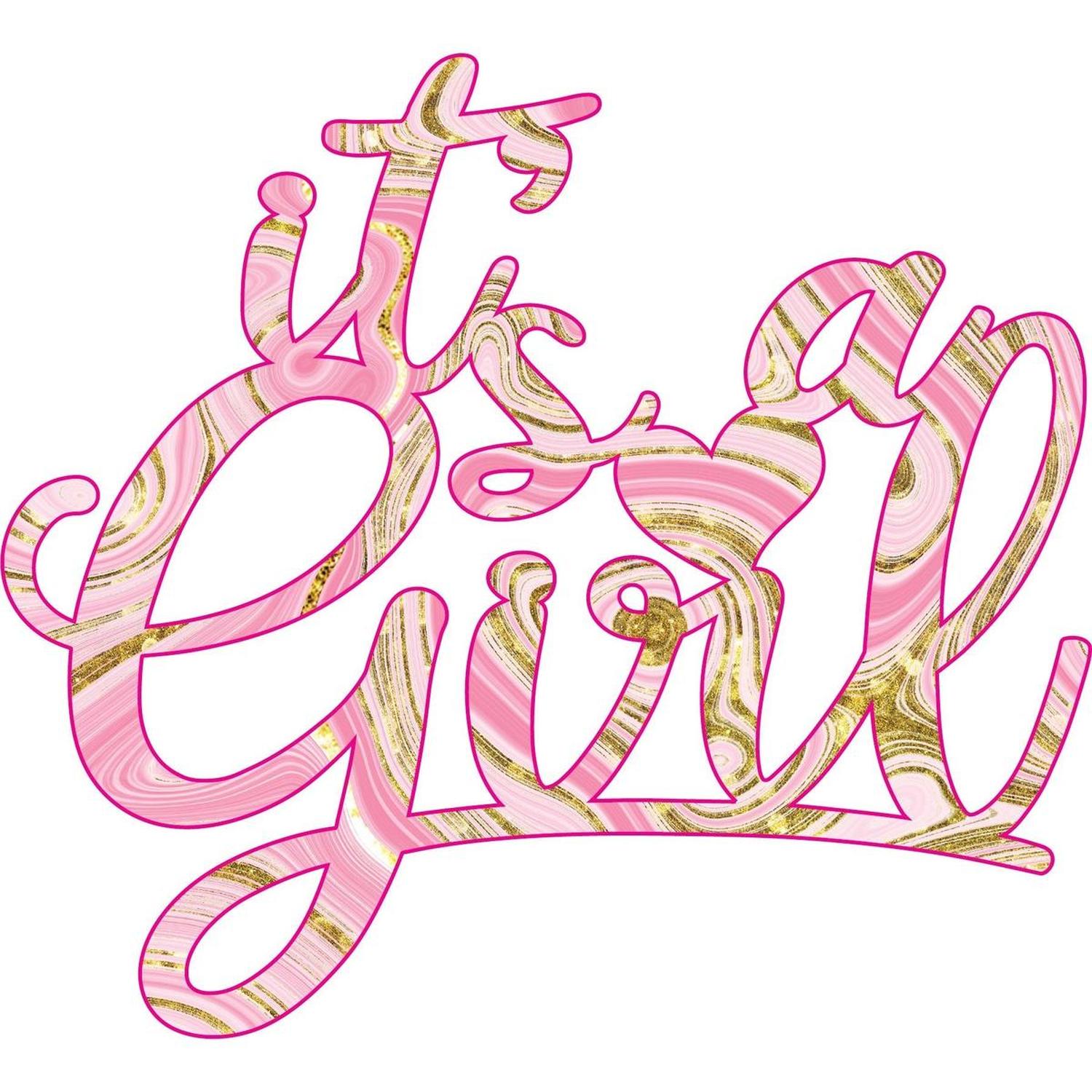 Shop For Pink It's a Girl Script Word Wood Cutout at Michelle's aDOORable Creations