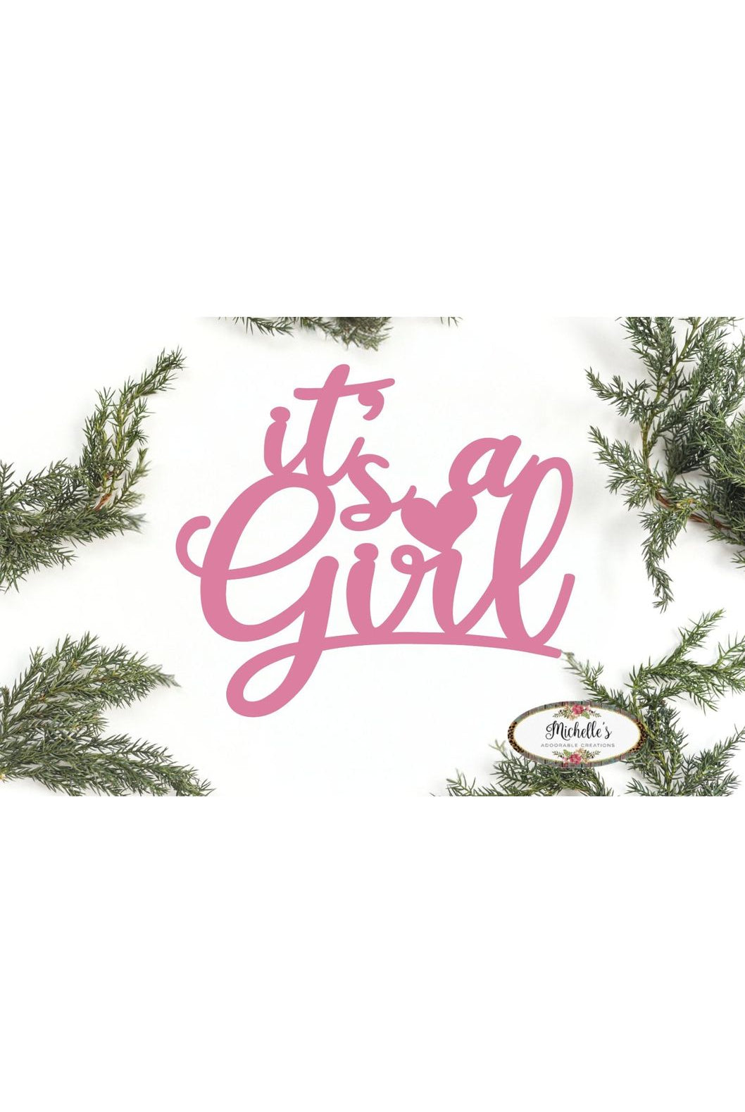 Shop For Pink It's a Girl Script Word Wood Cutout