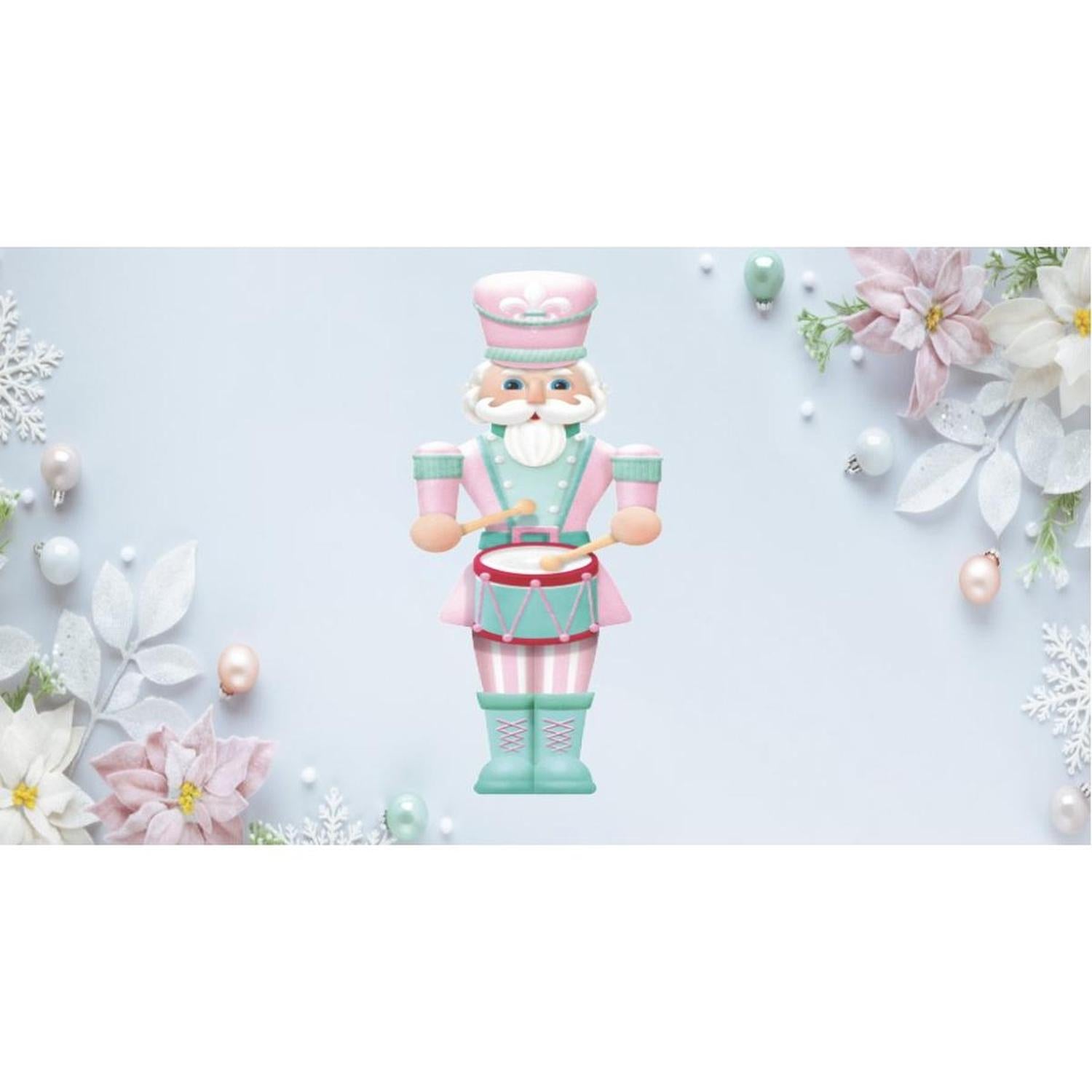 Pink Mint Green Nutcracker Sign - Wreath Enhancement