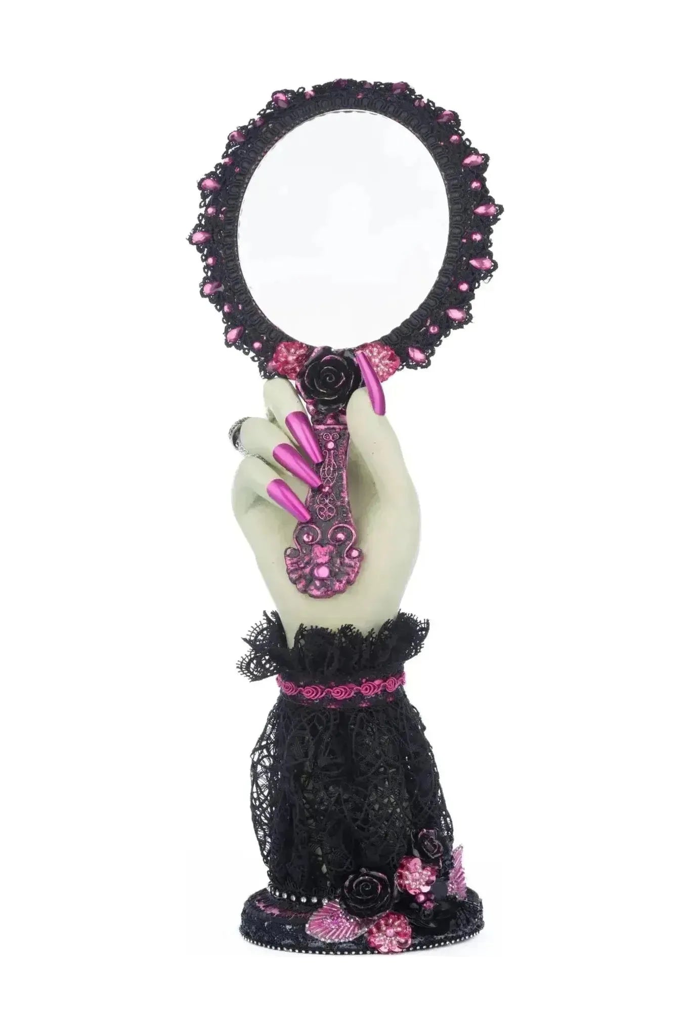 Shop For Pink Panic Hand Held Mirror with Hand at Michelle's aDOORable Creations