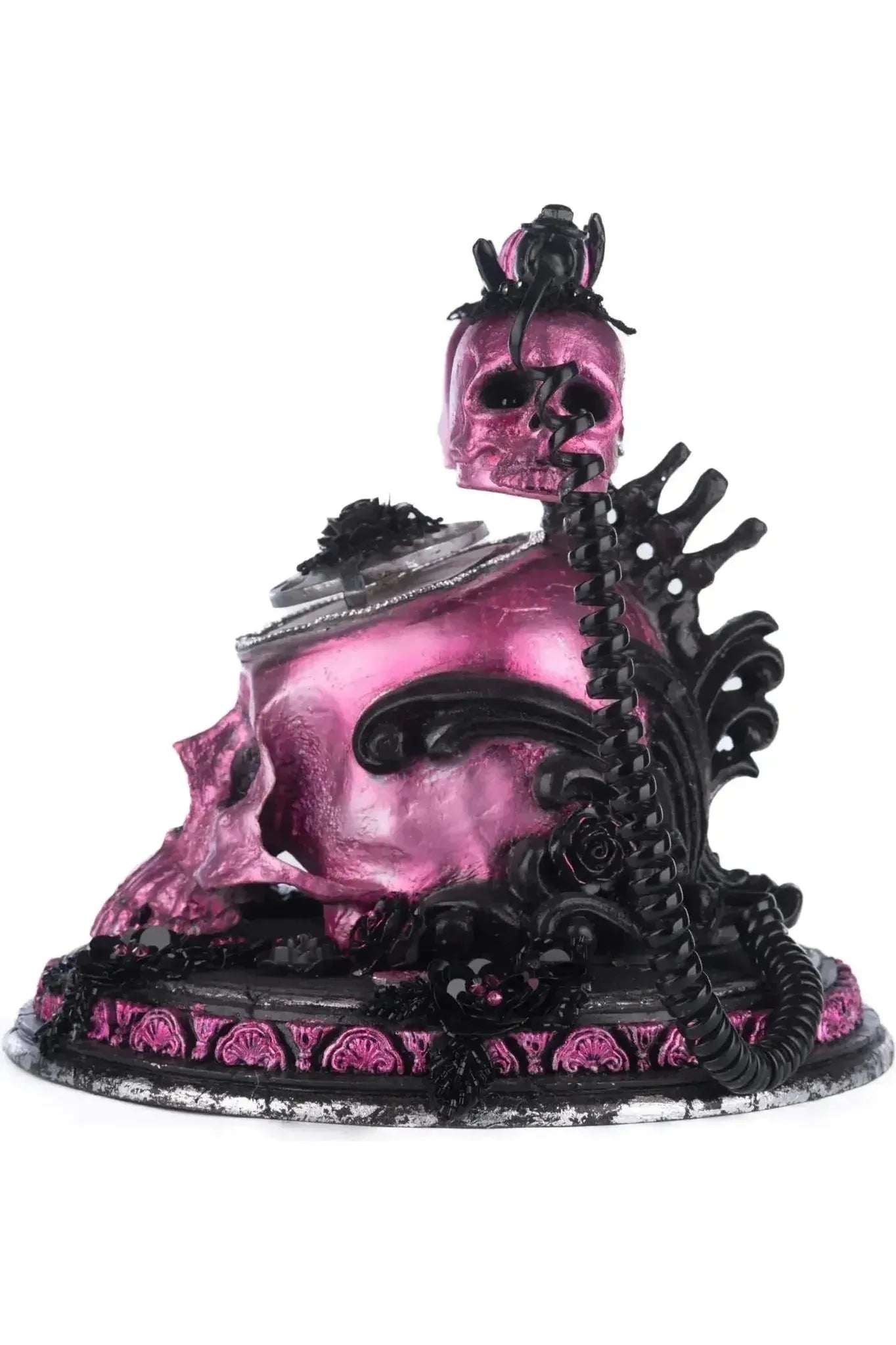 Shop For Pink Panic Possession Skull and Roses Phone Tabletop at Michelle's aDOORable Creations