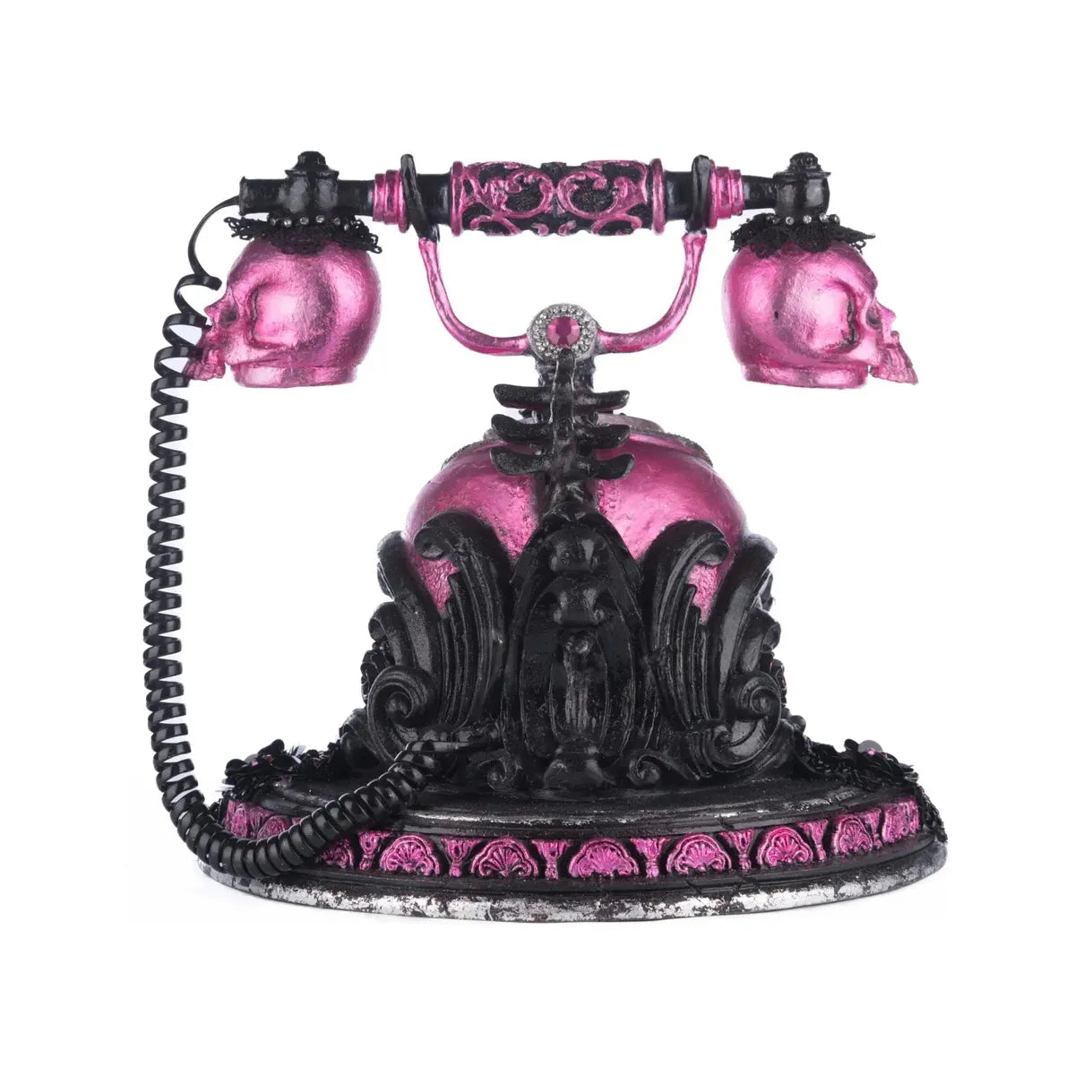 Shop For Pink Panic Possession Skull and Roses Phone Tabletop at Michelle's aDOORable Creations