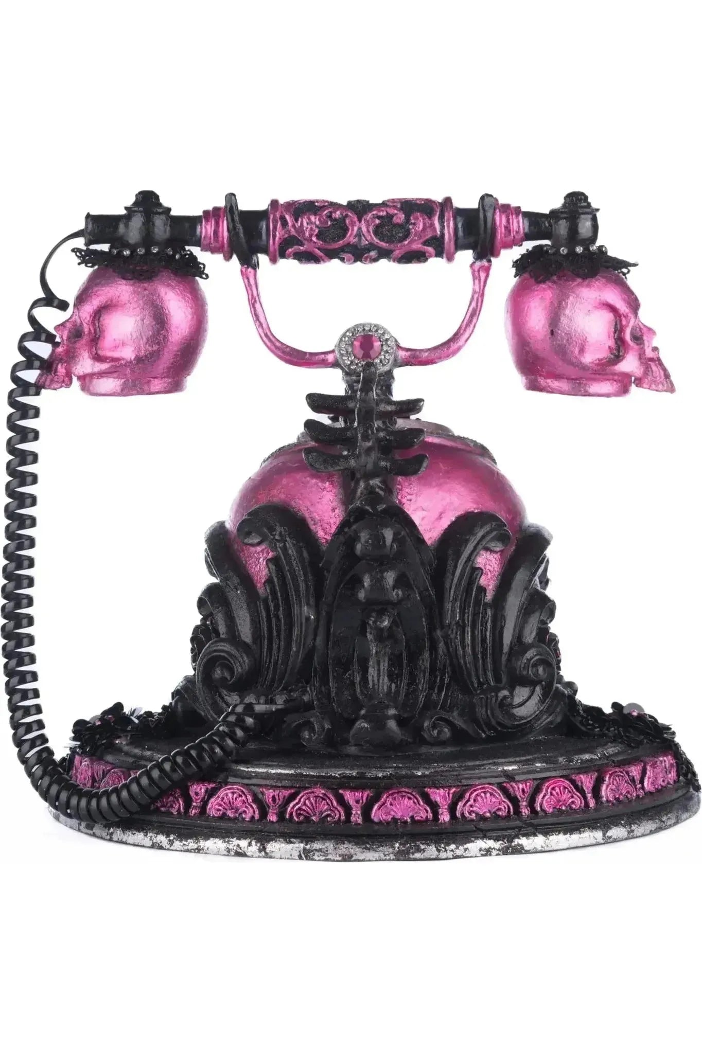 Shop For Pink Panic Possession Skull and Roses Phone Tabletop at Michelle's aDOORable Creations